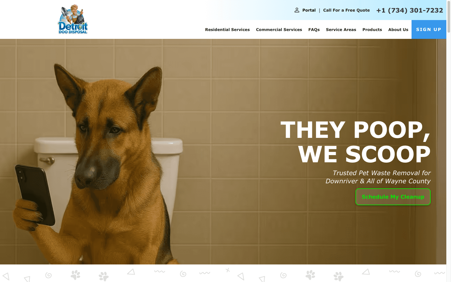 Detroit Doo Disposal website